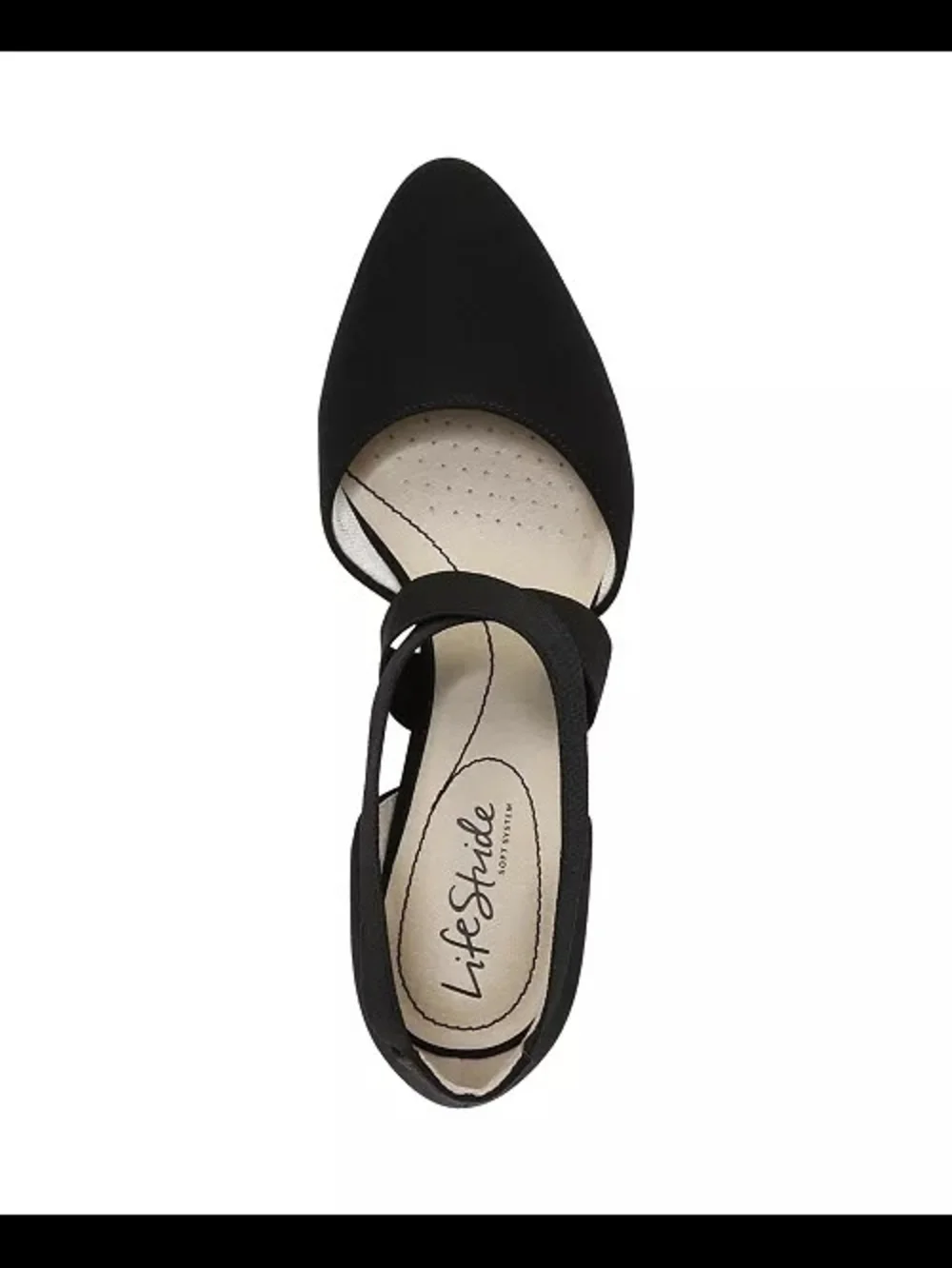 Life Stride Black Crisscross Mid Heel Pump